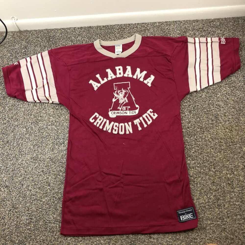NWOT Vintage Alabama Crimson Tide Football T-Shirt Jersey BIKE Mens Small USA